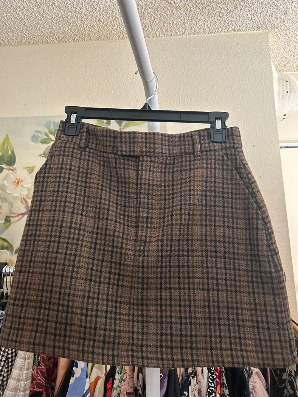 Blu Pepper Brown Plaid Mini Skirt - Picture 1 of 3